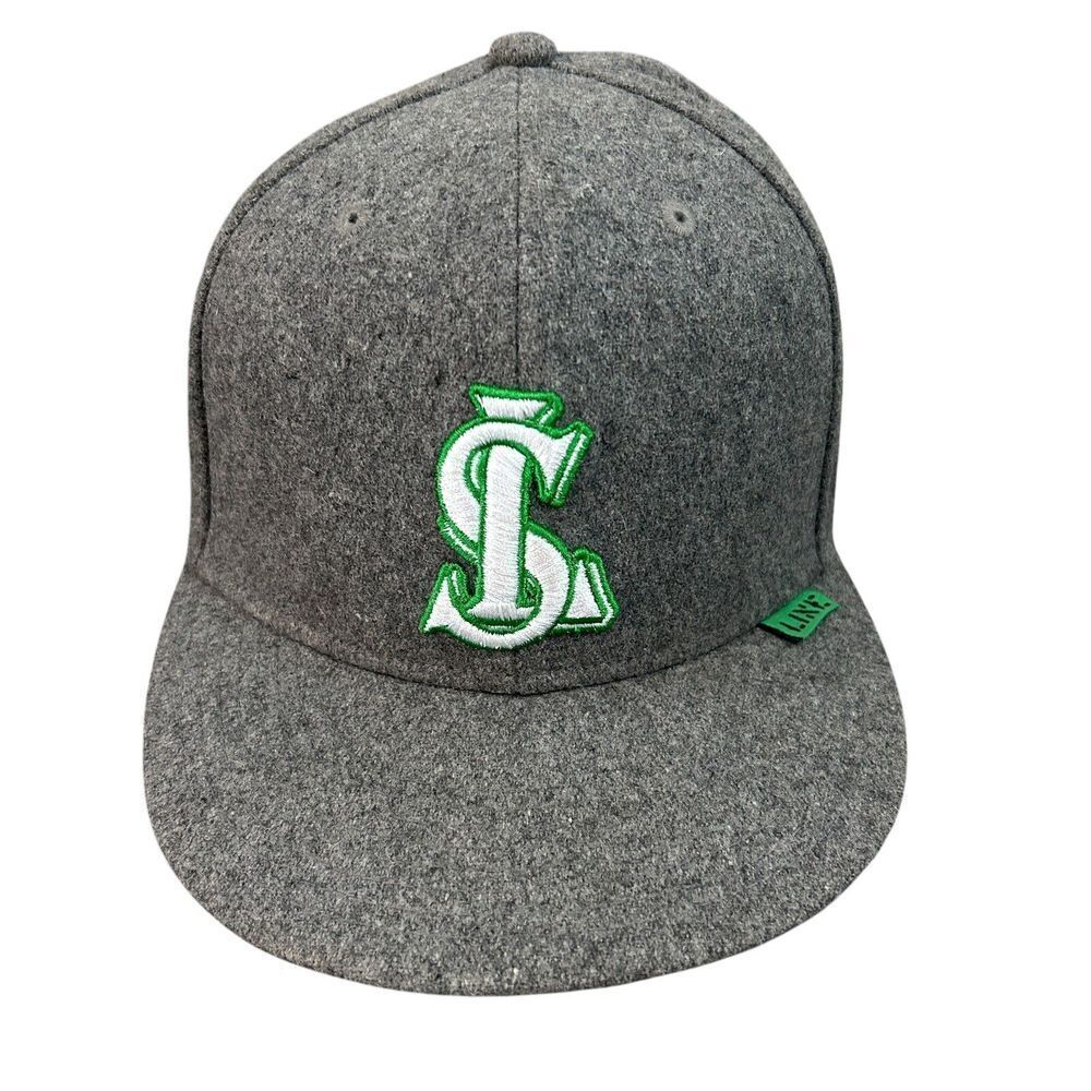 Flat Fitty Men's Line Propaganda Cap Size 7 3/8 Punk Skater Gray Green Money Hat